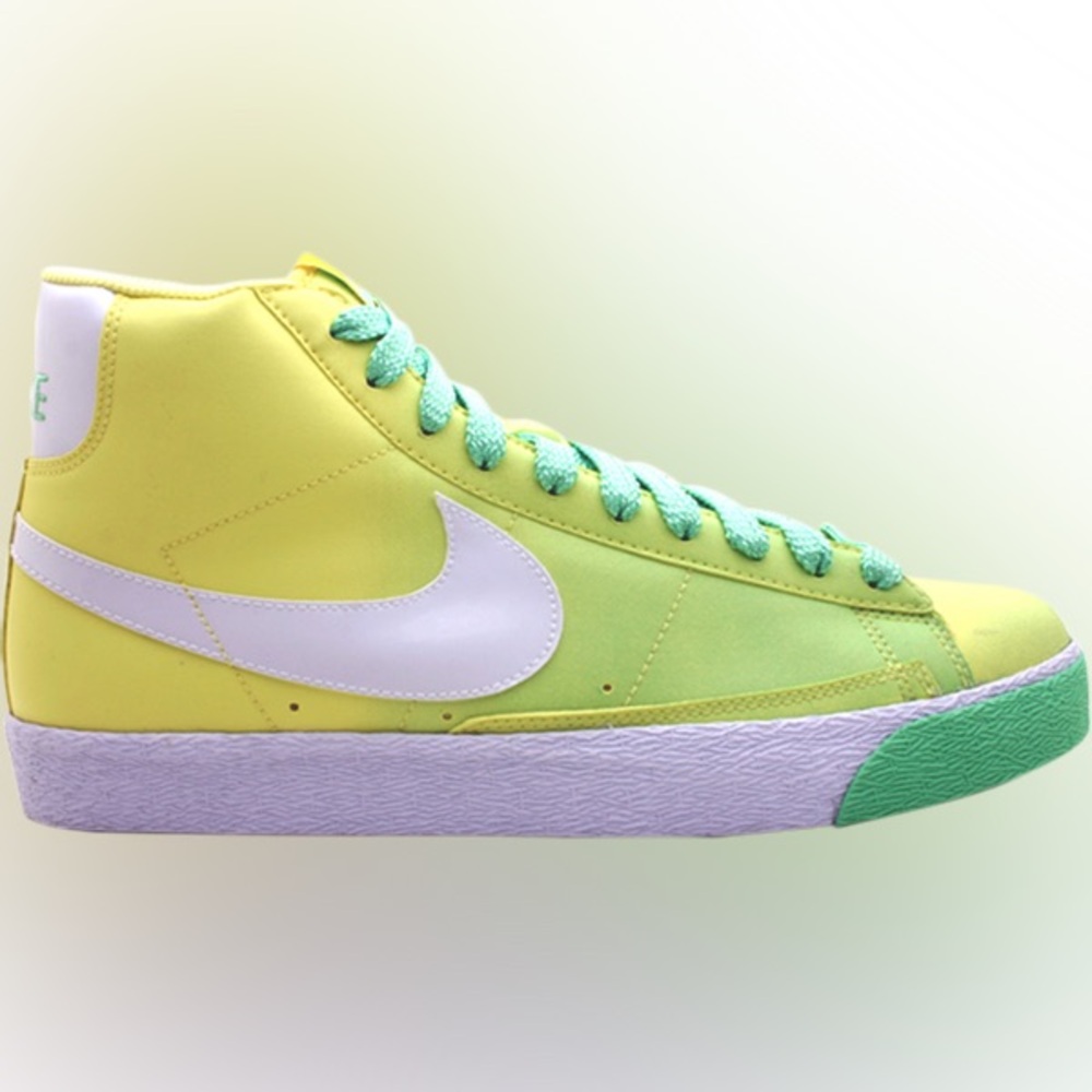 NEW! Nike Blazer High Lemon Frost White-Varsity Maize-Trmln Basketball Sneakers - Picture 2 of 16